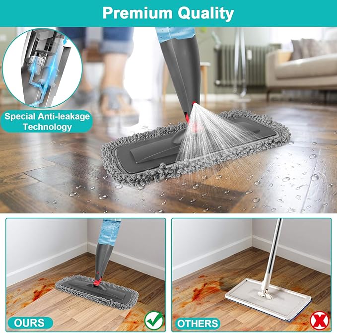 CleanJet™ 800ml Microfiber Spray Mop